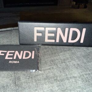 Fendi Black Glasses Case with Pink Logo